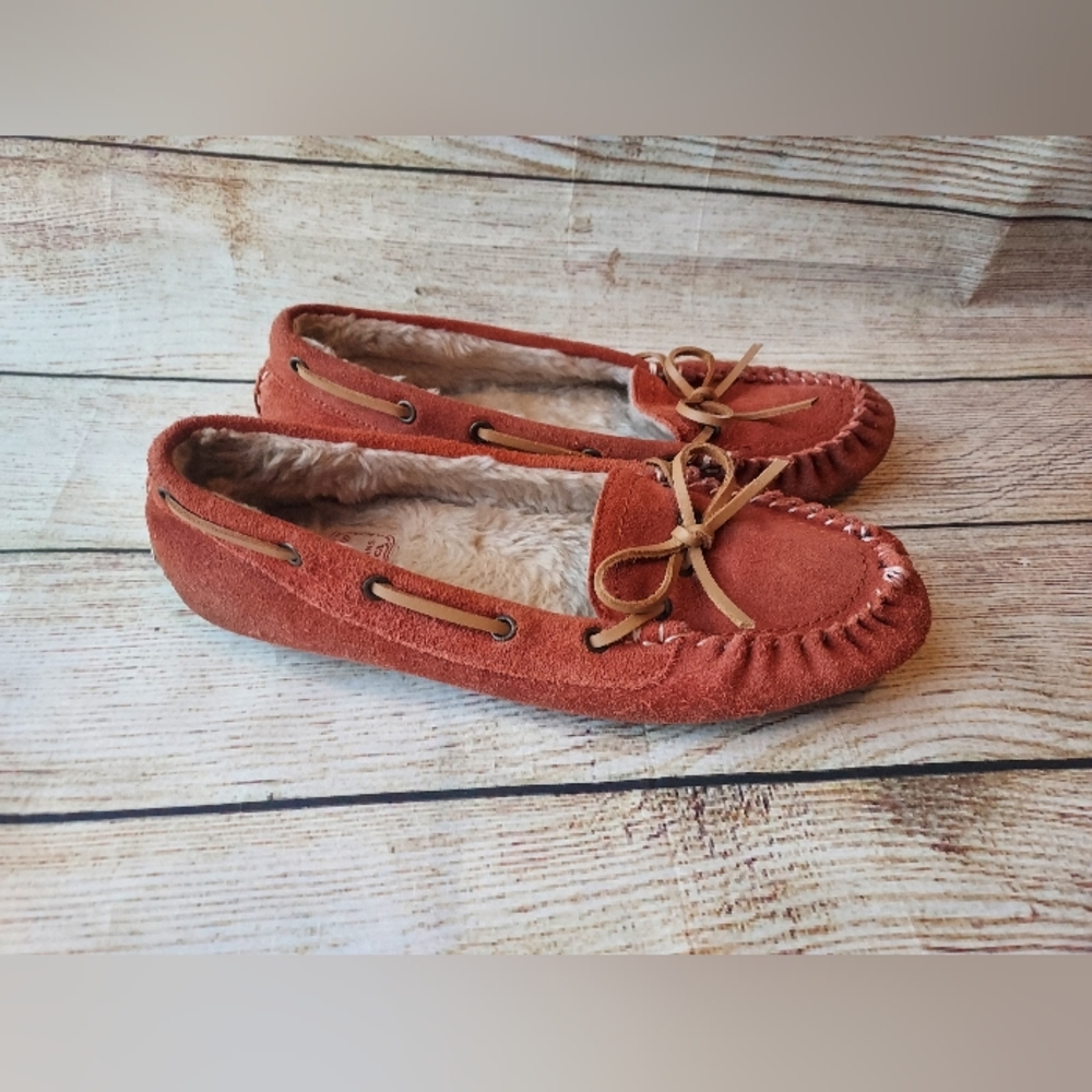 Lucky Brand Rust Suede Moccasins